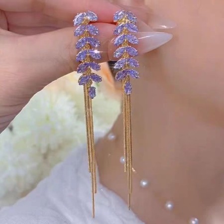 Purple Zircon Earrings-110