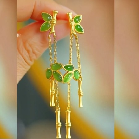 Jasper Bamboo Earrings-119