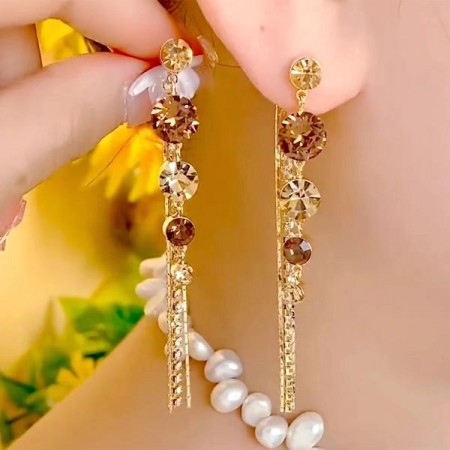 Diamond Cut Long Earrings-123