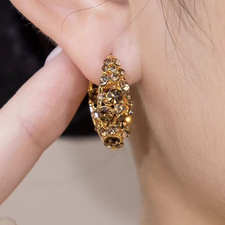 Golden Zircon Victorian Earrings-127