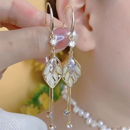 Zircon White Pearl Earrings-135