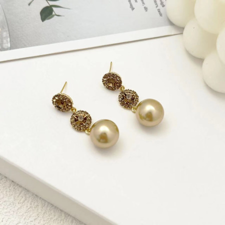 Dimond cut with Pearl Earrings-111