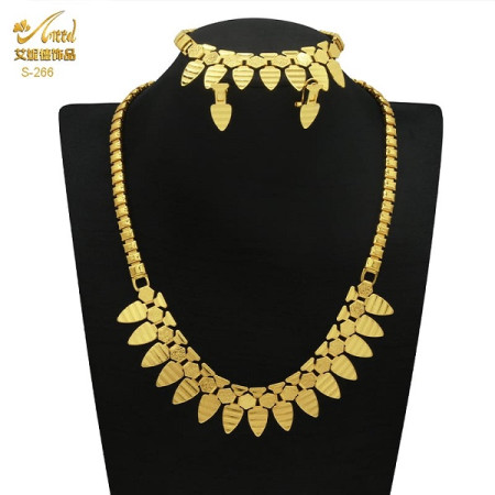 Dubai 21k Gold Plated 2pcs Necklace Set-303