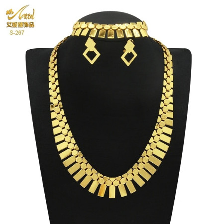 Dubai 21k Gold Plated 2pcs Necklace Set-304