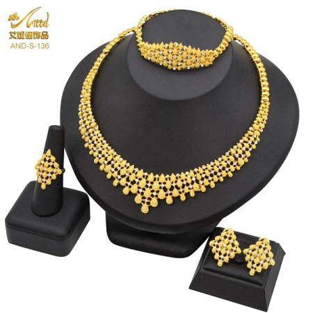 Dubai 21k Gold Plated 4pcs Necklace Set-308