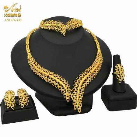 Dubai 21k Gold Plated 4pcs Necklace Set-309