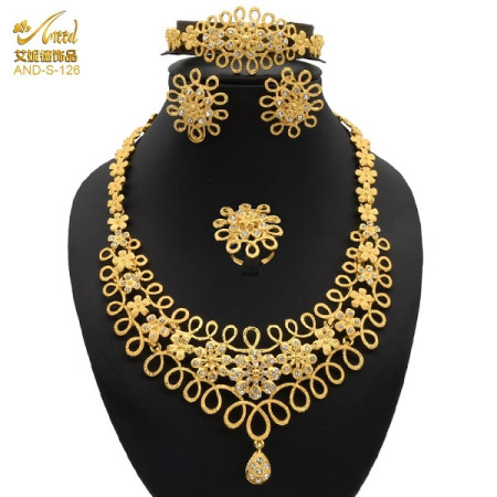 Dubai 21k Gold Plated 4pcs Necklace Set-310