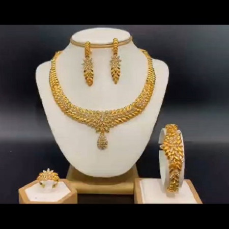 Dubai 21k Gold Plated 4pcs Necklace Set-311