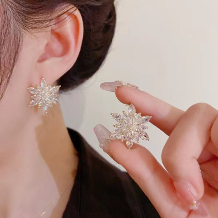 Snowflake Zircon Stud Earrings -145