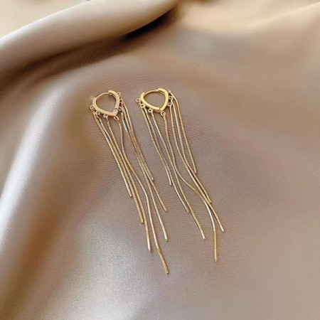 Golden Heart Tassel Earrings -149